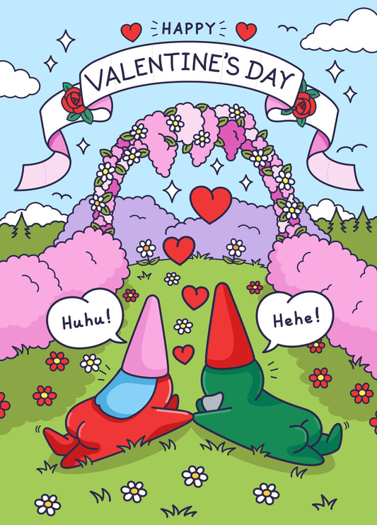 Frolicking Couple - Cute Valentine's Day Card