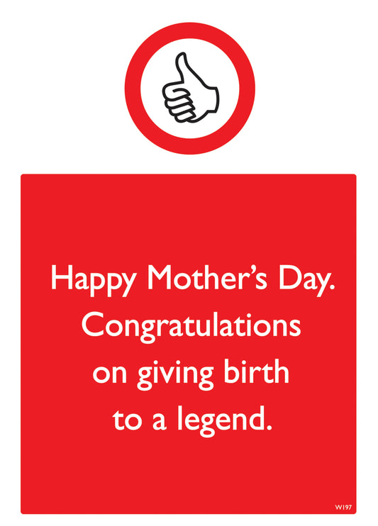 Giving Birth To A Legend Card