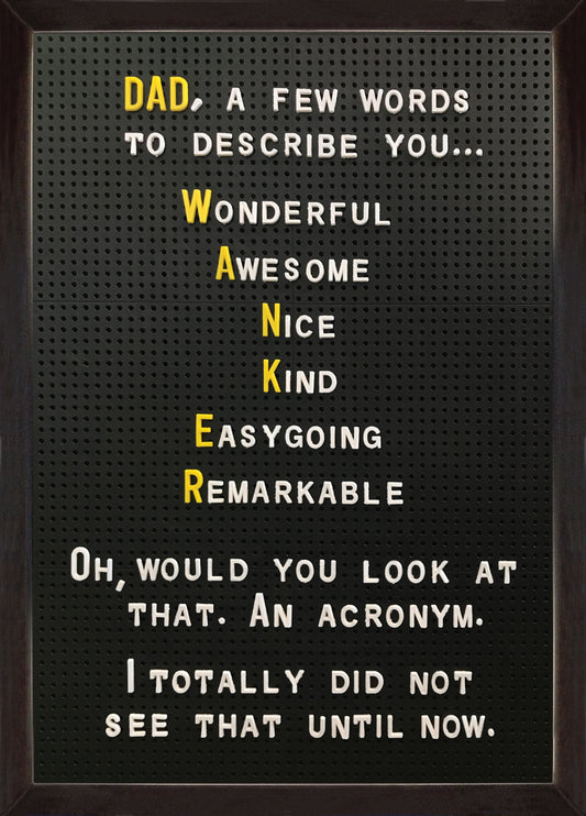 Dad Acronym Card