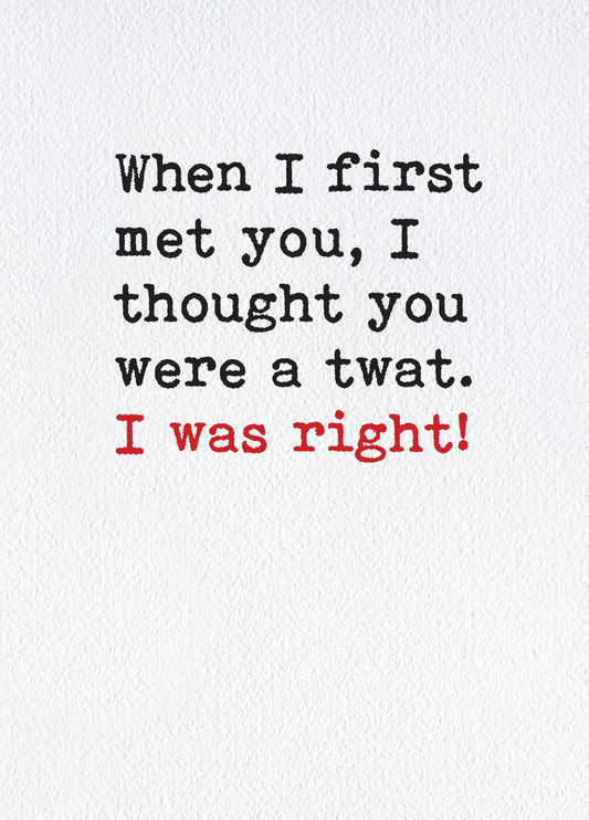 I Was Right Card