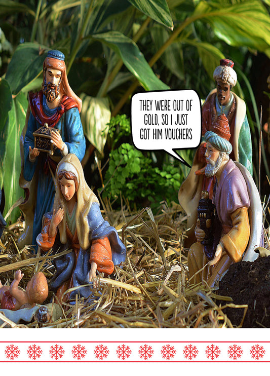 Funny Christmas Card 'Got Him Vouchers'