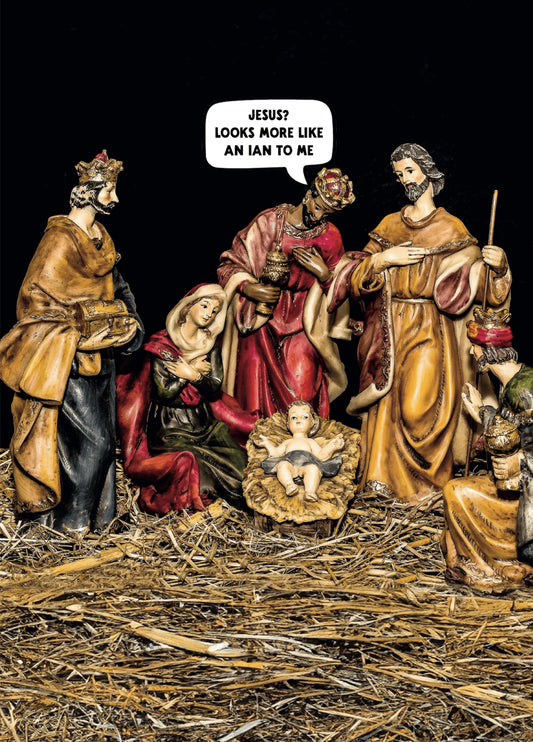 Funny Nativity Christmas Card - 'Ian'