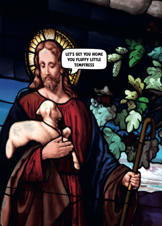 Funny Nativity Christmas Card - 'Temptress'