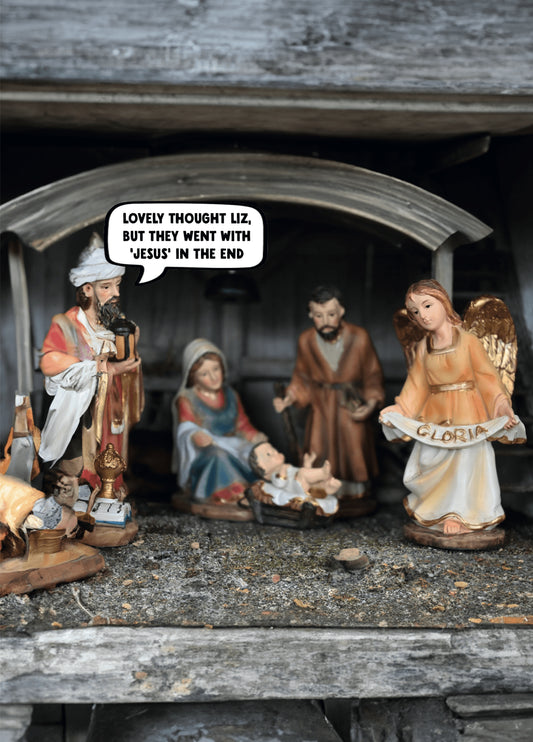 Funny Nativity Christmas Card - 'Gloria'