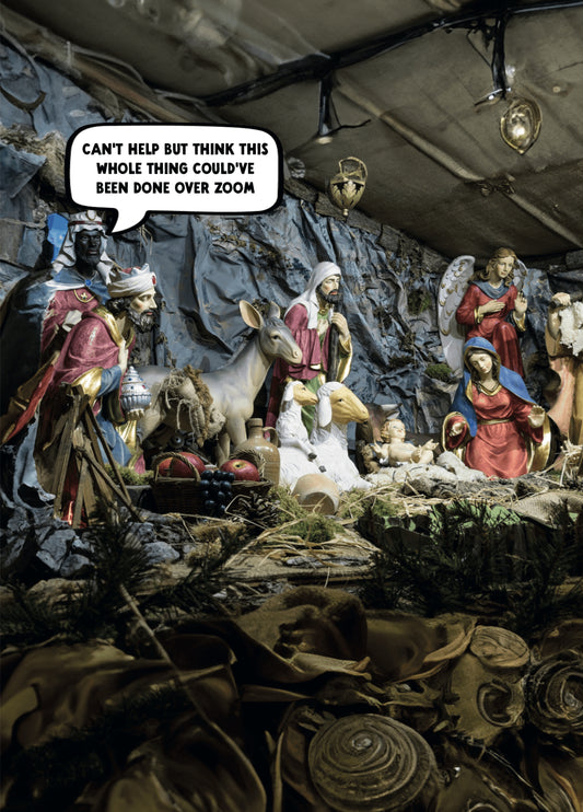 Funny Nativity Christmas Card - 'Zoom'