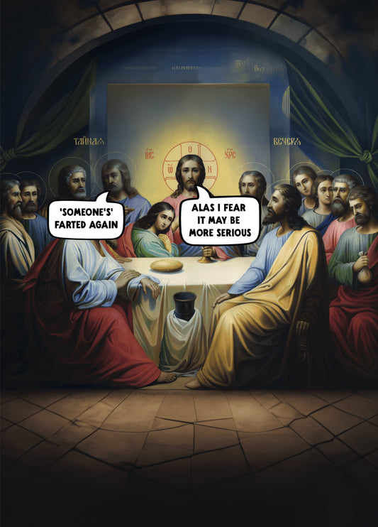 Funny Nativity Christmas Card - 'Farted'