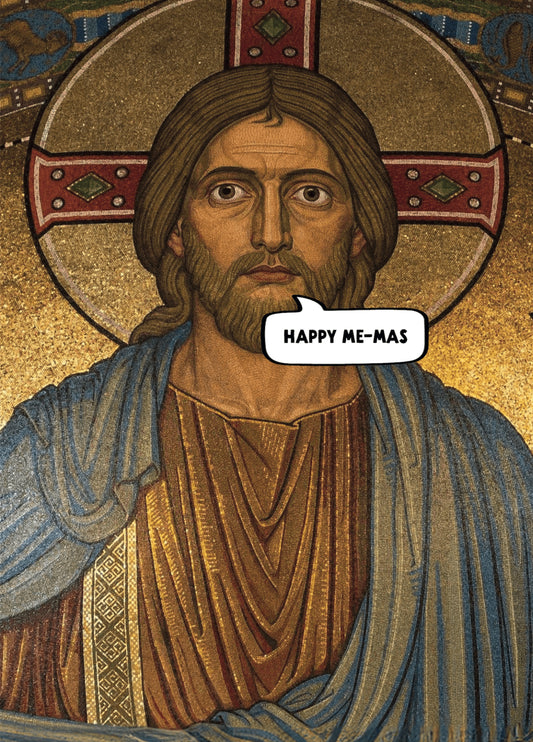 Funny Nativity Card - 'Me-Mas'