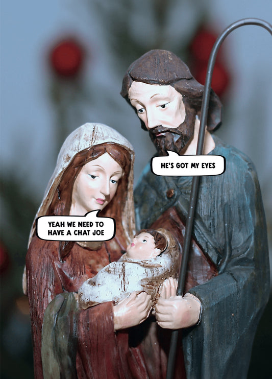 Funny Nativity Christmas Card - 'Eyes'