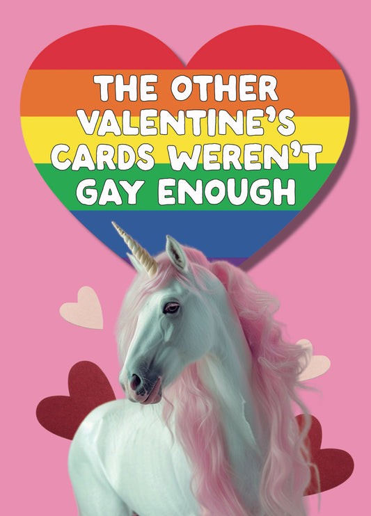 Funny LGBTQ+ Valentine's Card - 'Gay Enough'