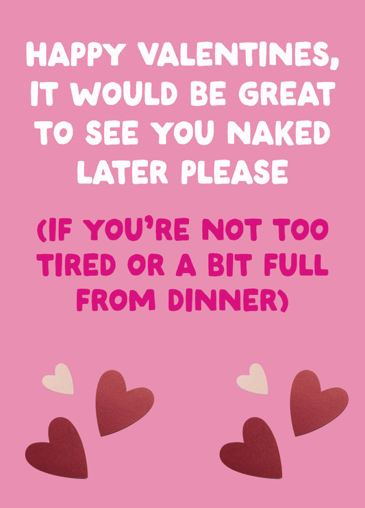 Rude Valentine's Card - 'Naked'