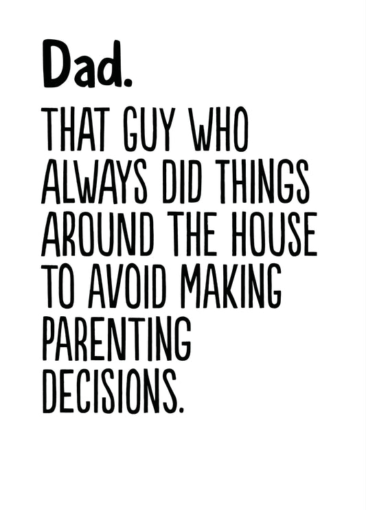 Funny Father's Day Card - 'Parenting'