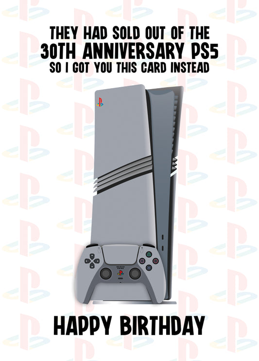 Funny 30th Anniversary PS5 Card