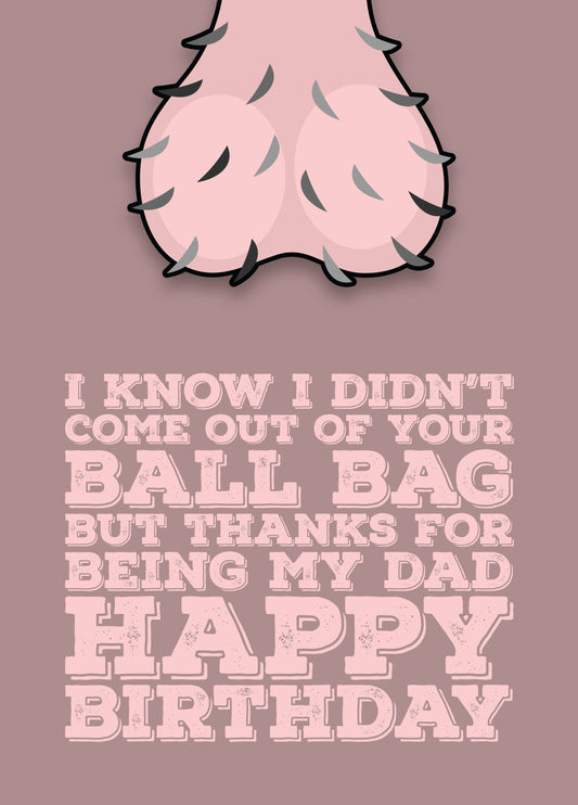 Step Dad's Birthday Ballbag Card