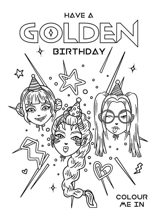 Kpop Demon Hunter Colour Me In Birthday