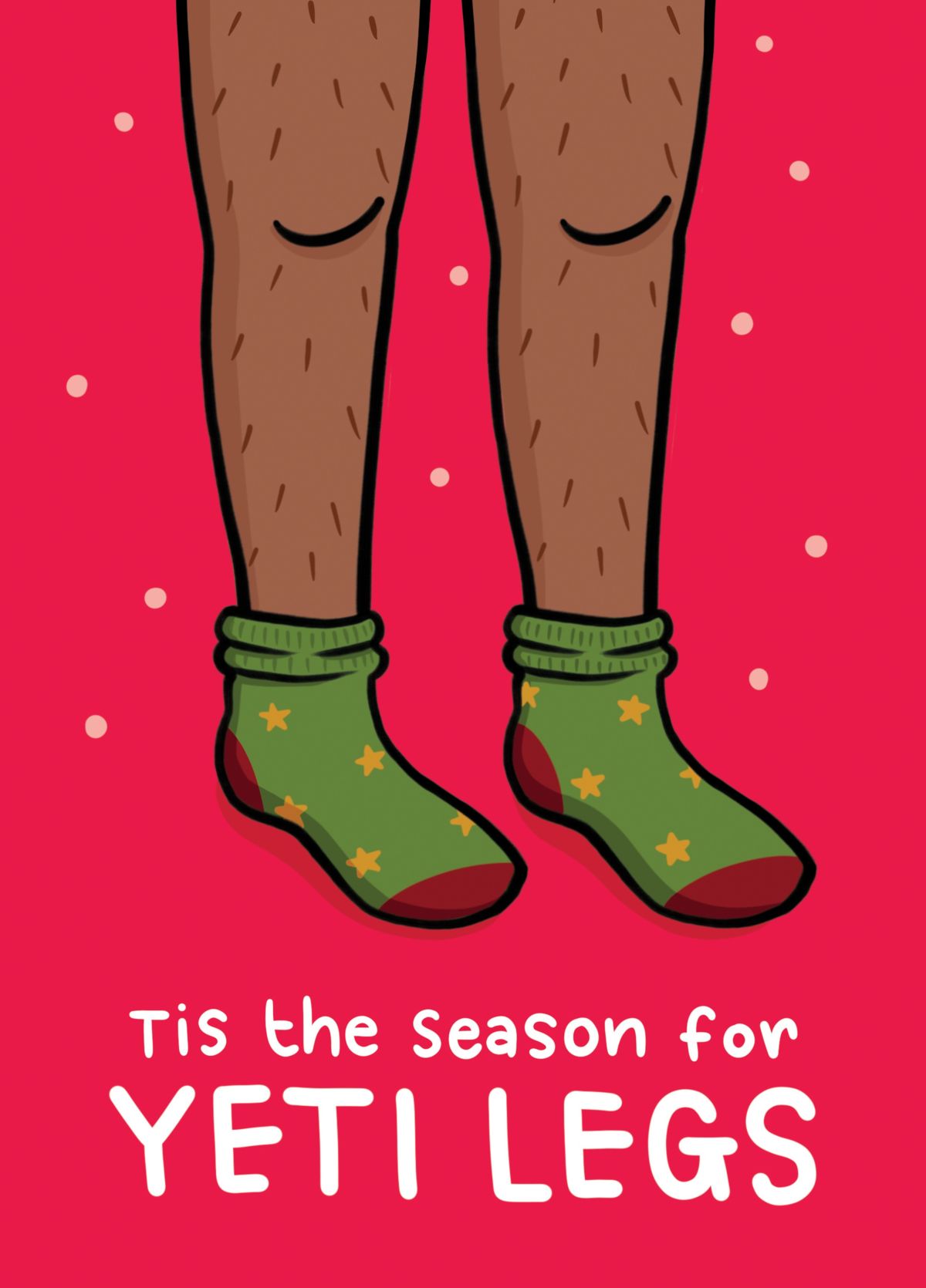 Funny Yeti Legs Christmas Card