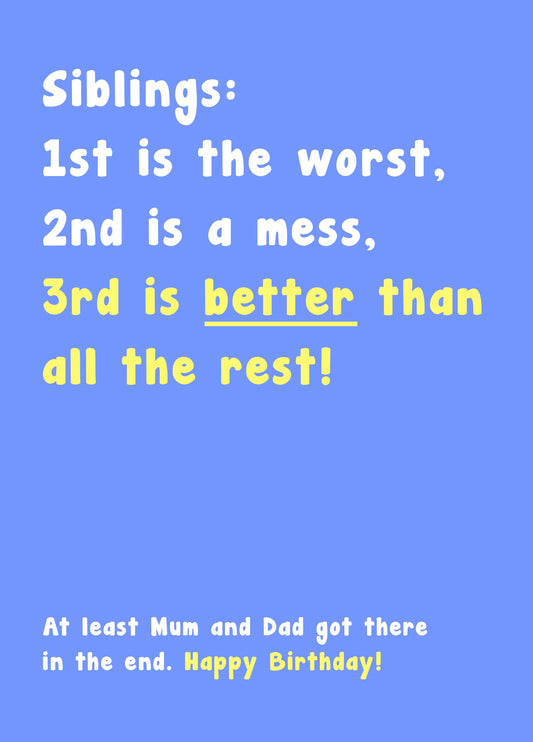 1st Is The Worst Card