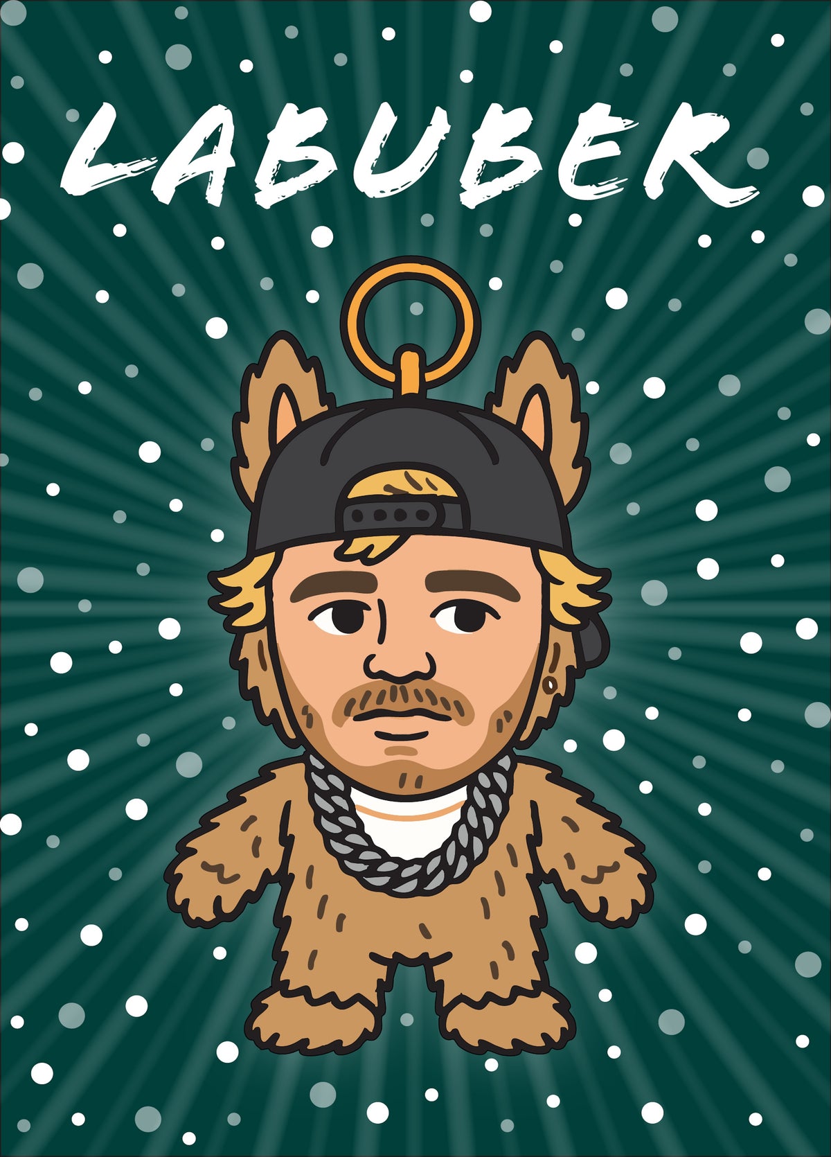 Justin Bieber Labubu Doll Labieber Labuber Inspired Christmas Card Design