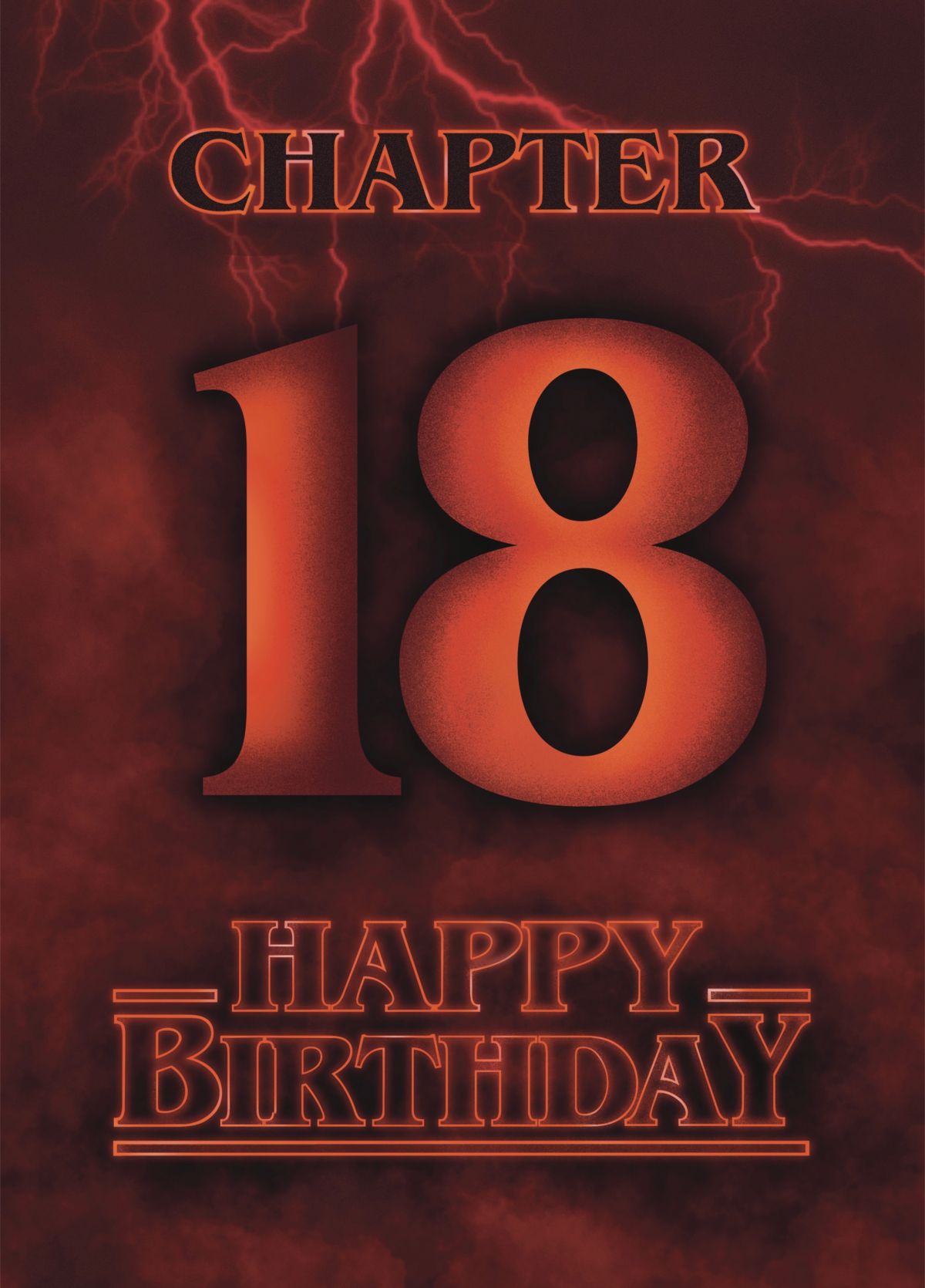 Stranger Things 18th Birthday Card – Chapter 18