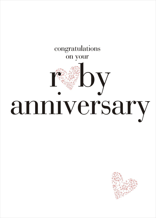 Ruby Anniversary Heart Card