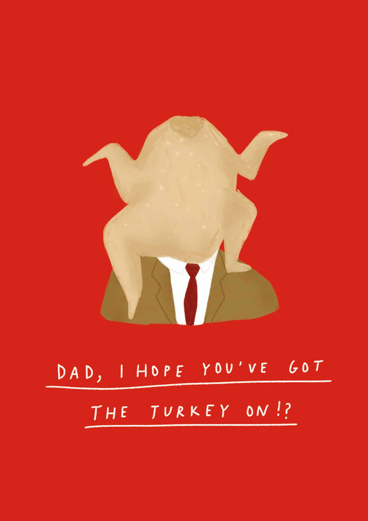 Dad Mr Bean Turkey Christmas Card