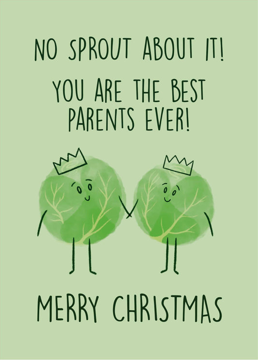 No Sprout Best Parents Christmas Card