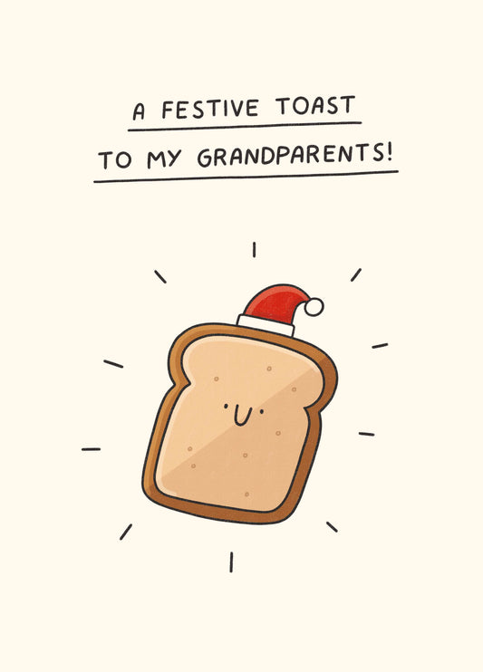 Grandparents Festive Toast Christmas Card