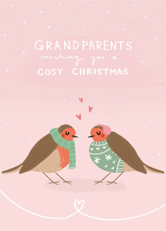 Grandparents Cosy Robin Christmas Card