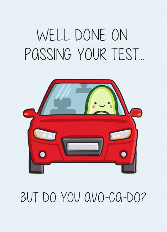 Avo-Ca-Do Driving Test Congratulations Card