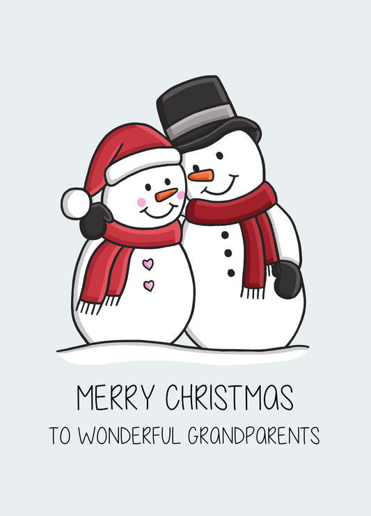Christmas Snowmen Wonderful Grandparents Card