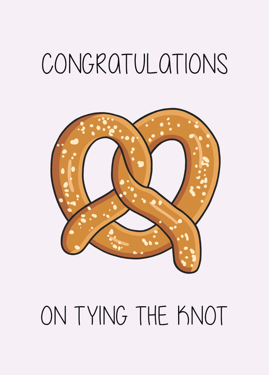 Tying The Knot Pretzel Wedding Card