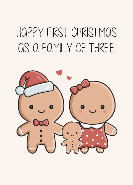 First Christmas Family Of Three