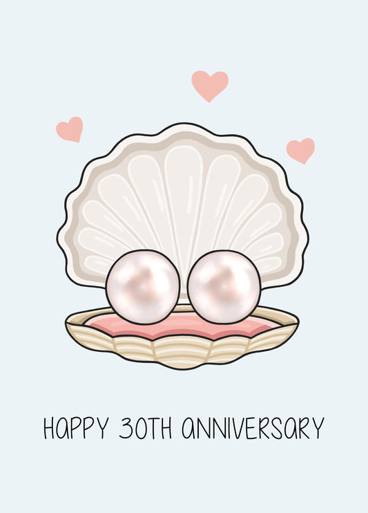 Happy 30th Anniversary Card Pearl Card