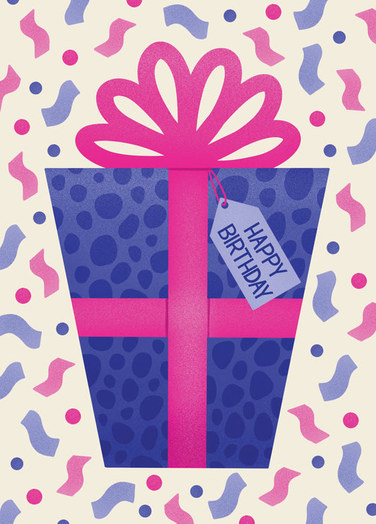 Birthday Present - Pink & Blue Card