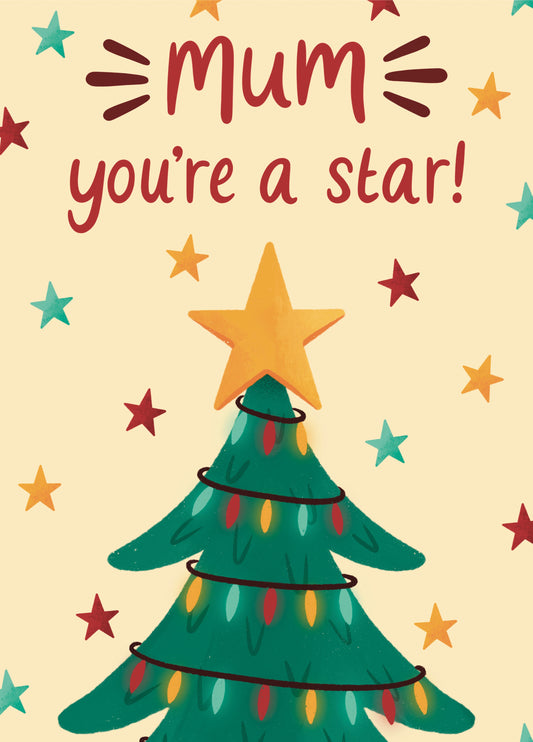 Mum You're A Star Card
