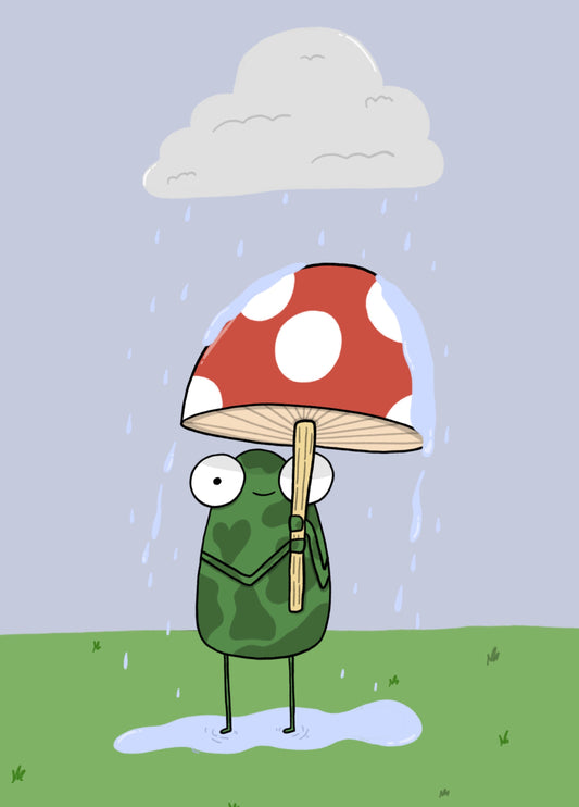 Frog And A Mushroom Card