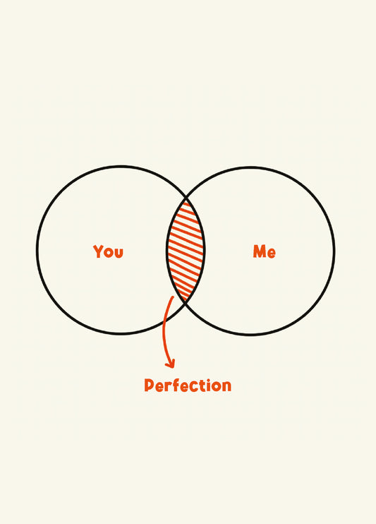 Venn Diagram For Perfection! Anniversary, Couple Card