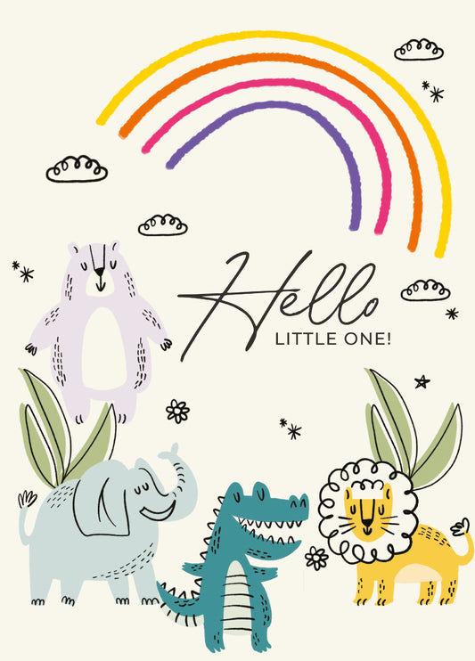 Hello Little One - Welcome To The World New Baby Card