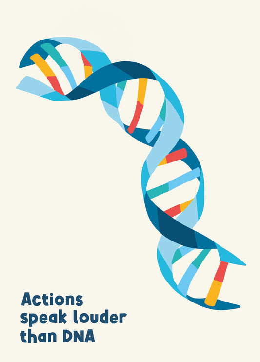Actions Speak Louder The DNA - Blended Family, Love, Friendship, Cute, Meaningful Card