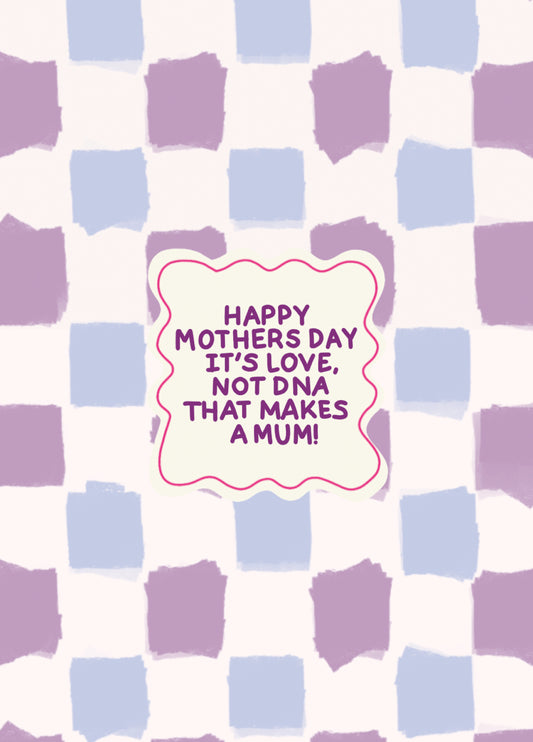 Foster Mum Mothers Day Card - Check Design - Blended Family
