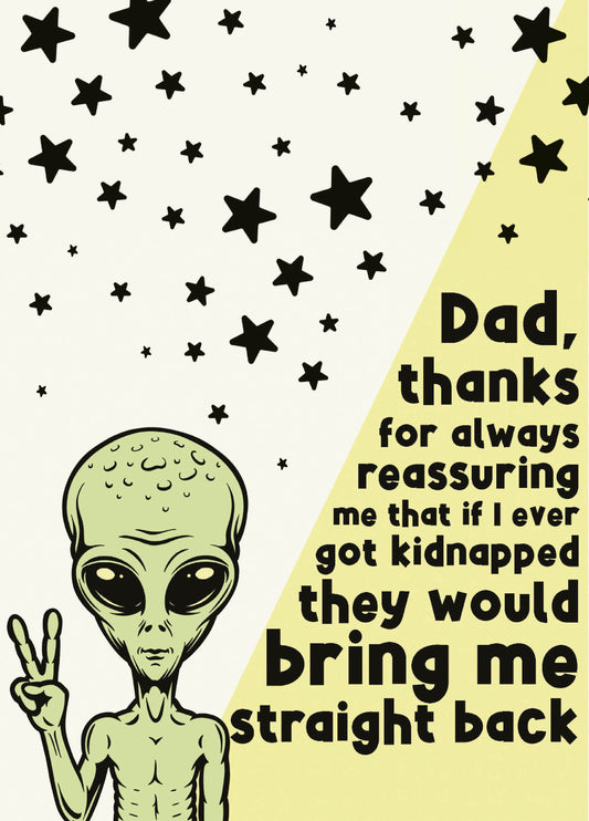 Funny Alien Dad Joke Fathers Day Card
