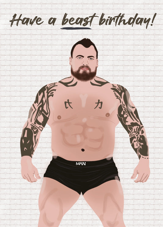 Have A Beast Birthday - Eddie Hall Strong Man Gym Card