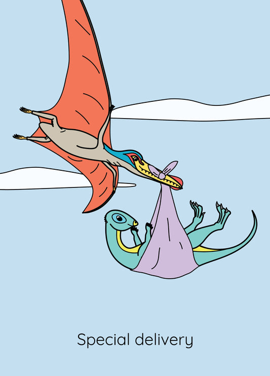 Special Delivery Dinosaur New Baby Card