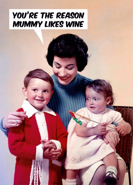 Mummy Likes Wine Card