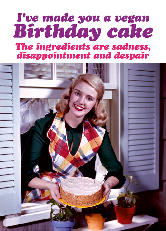 Vegan Birthday Cake Card