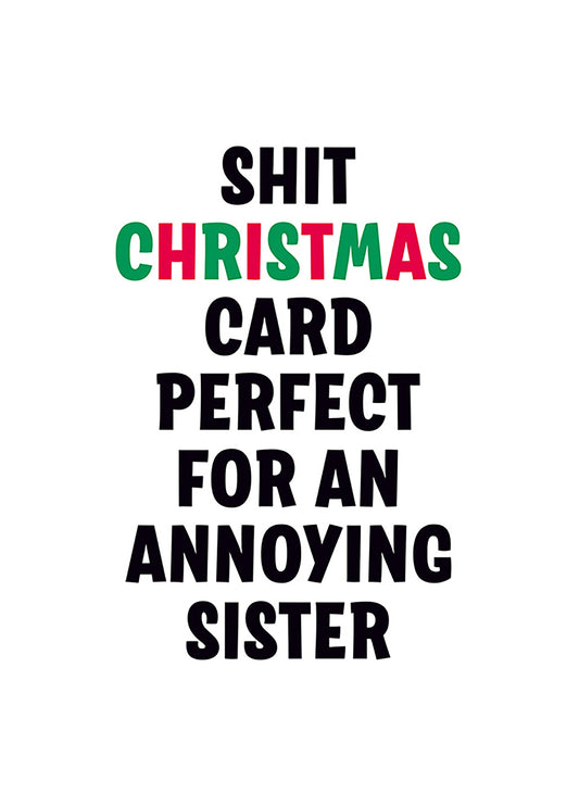 Annoying Sister Christmas Card