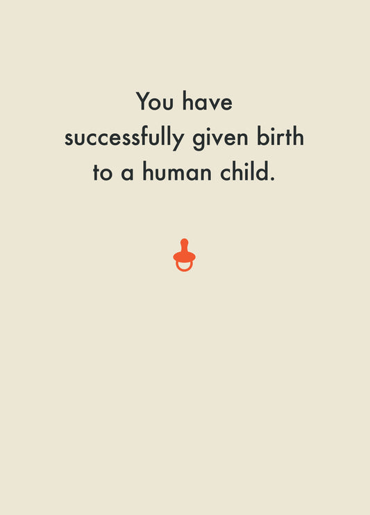 Successfully Given Birth New Baby Card