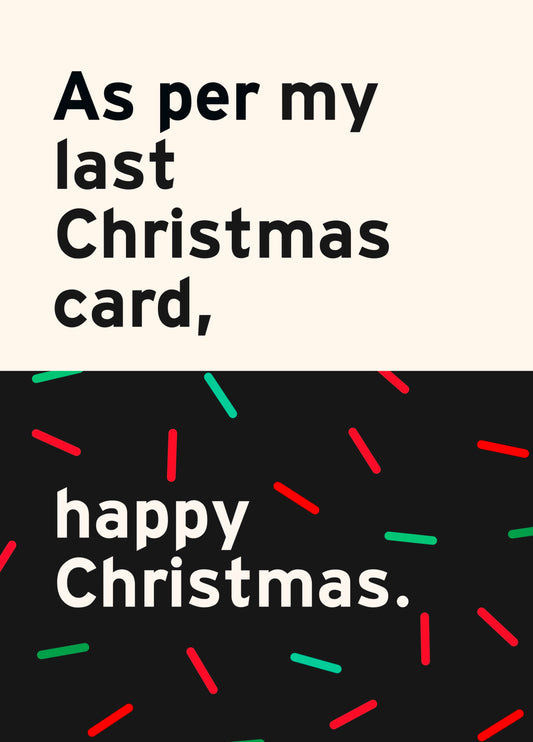 Passive Aggressive Christmas Greeting Card