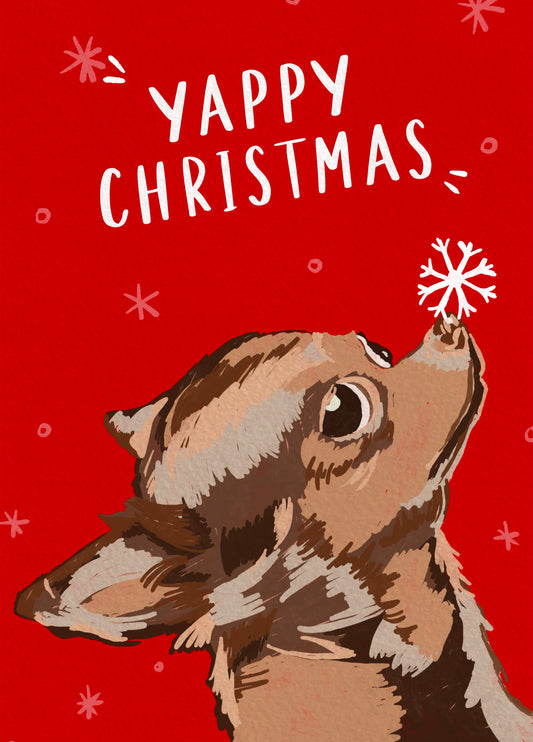 YAPPY Christmas | Cut Chihuahua Card | Snowflake | Dog Themed