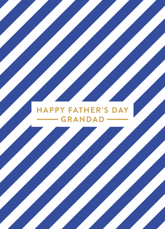 Happy Father's Day Grandad Blue & White Card