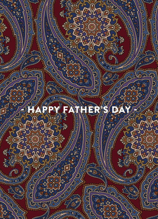 Happy Father's Day Brown Paisley Card